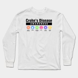 Crohn's Disease - Disability Awareness Symptoms Long Sleeve T-Shirt